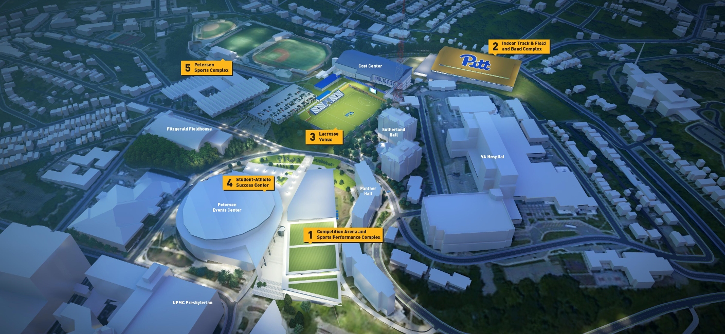 Design rendering of Victory Heights plan shows the proposed locations of new athletic facilities 