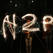 H2P written in sparklers