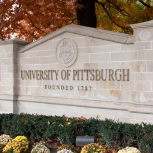 A sign for the University of Pittsburgh